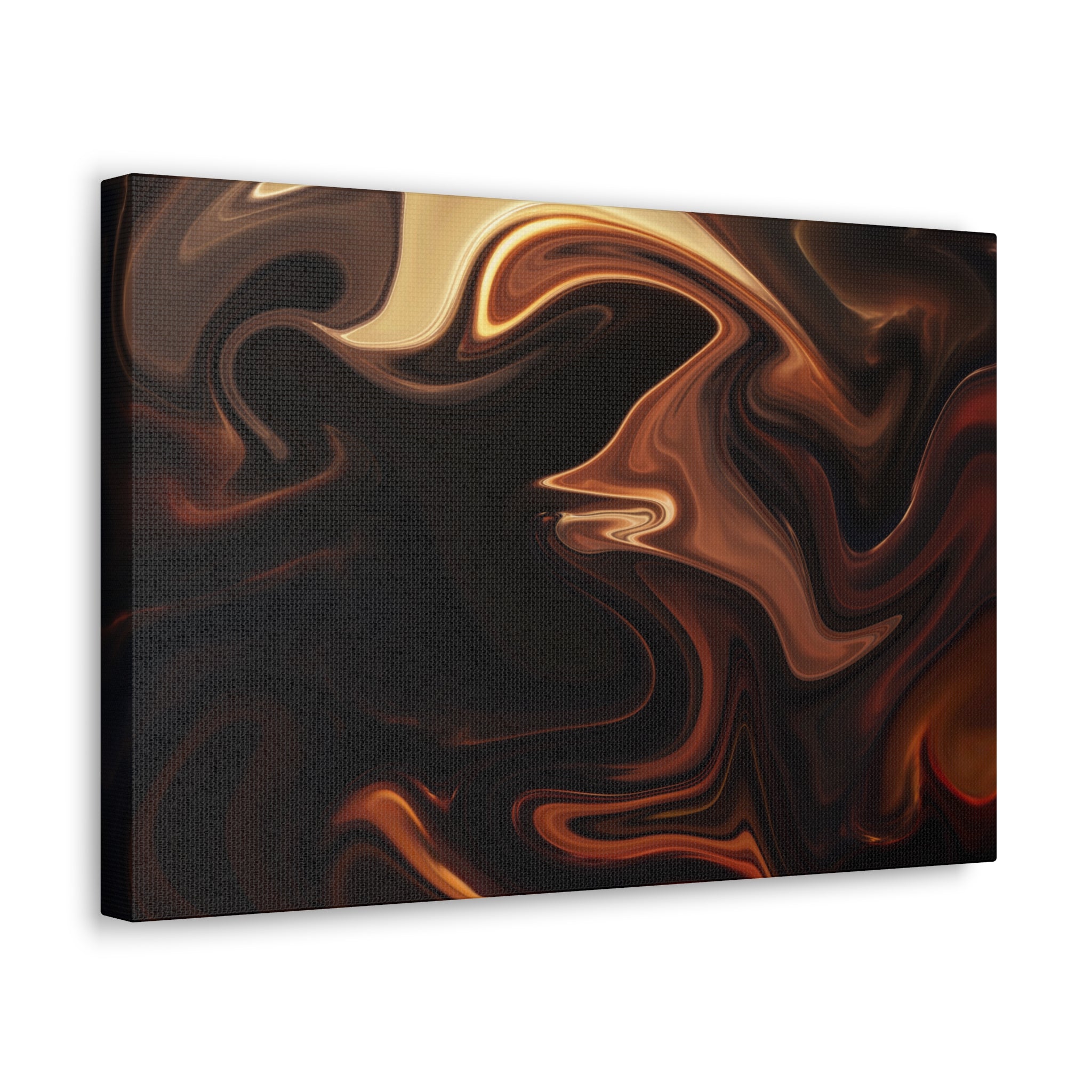 Autumn Flow, An Earthy Brown, Orange and Golden Leaves Swirl Canvas Print