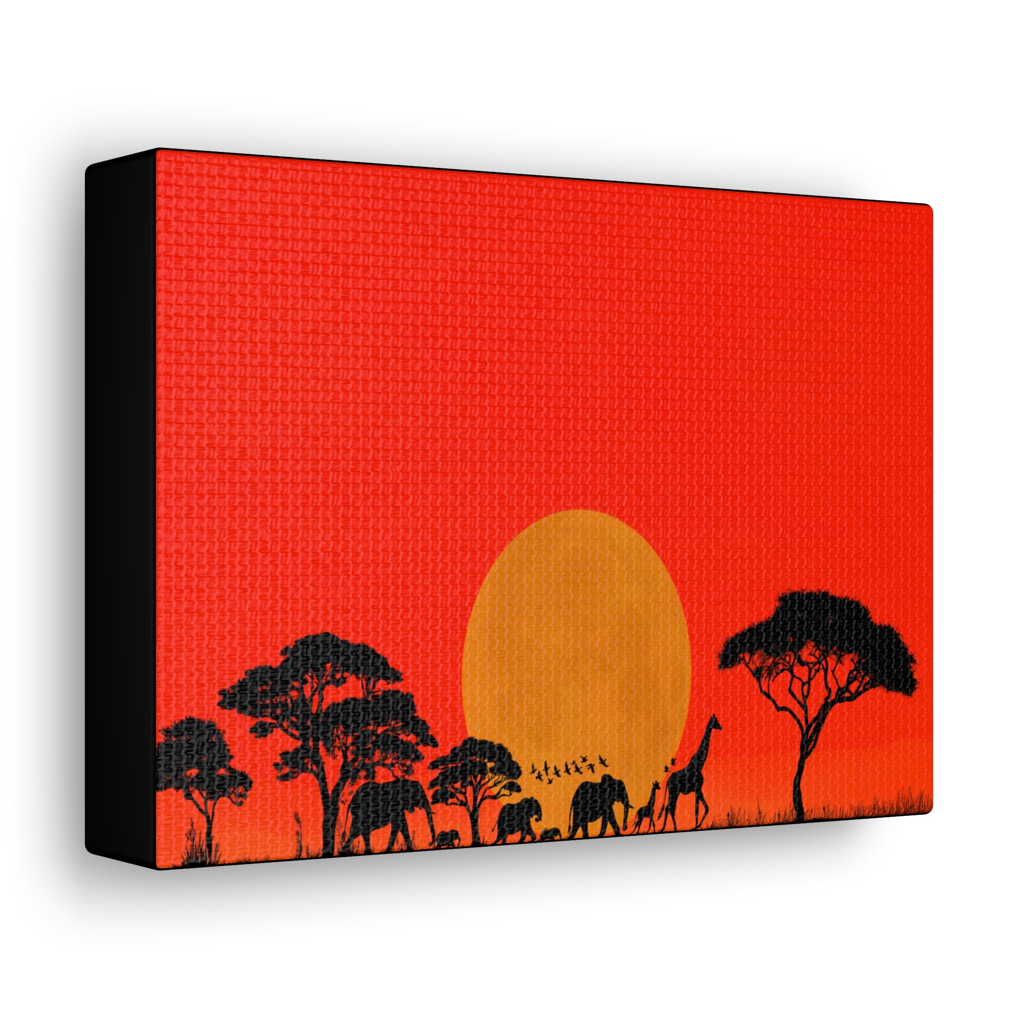 Fiery Savanna Sunset, Wall Art Canvas Print