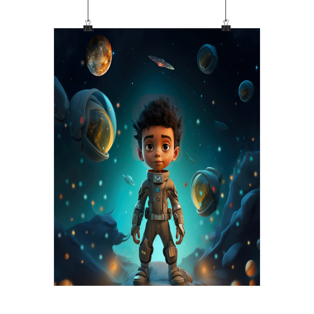 Wall Art Poster 'Galactic Explorer' Vertical Poster Matte Finish