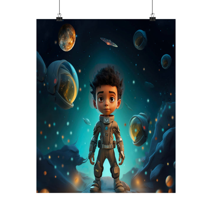 Wall Art Poster 'Galactic Explorer' Vertical Poster Matte Finish