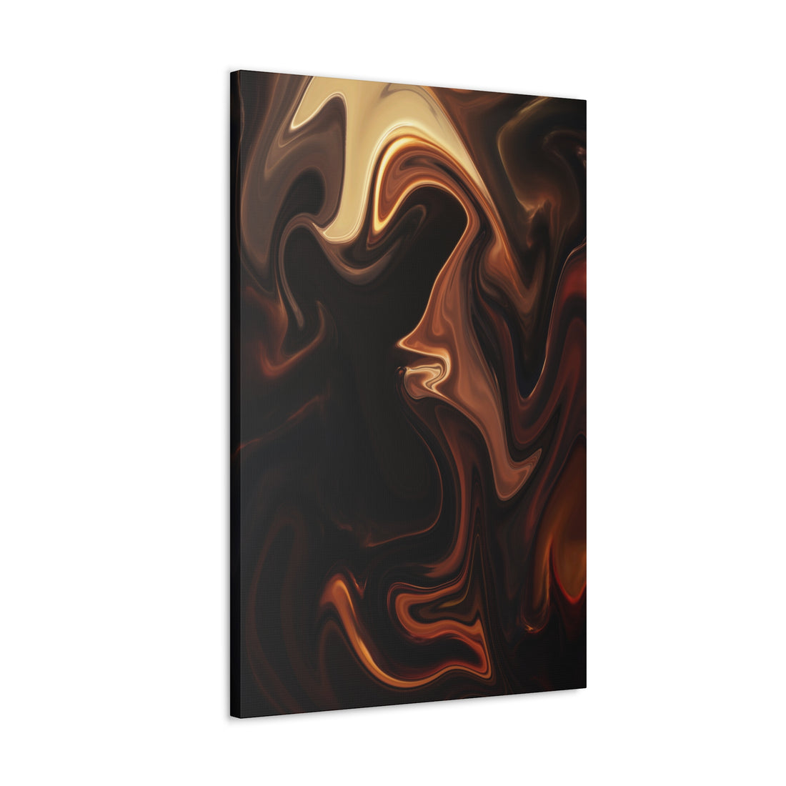 Autumn Flow, An Earthy Brown, Orange and Golden Leaves Swirl Canvas Print