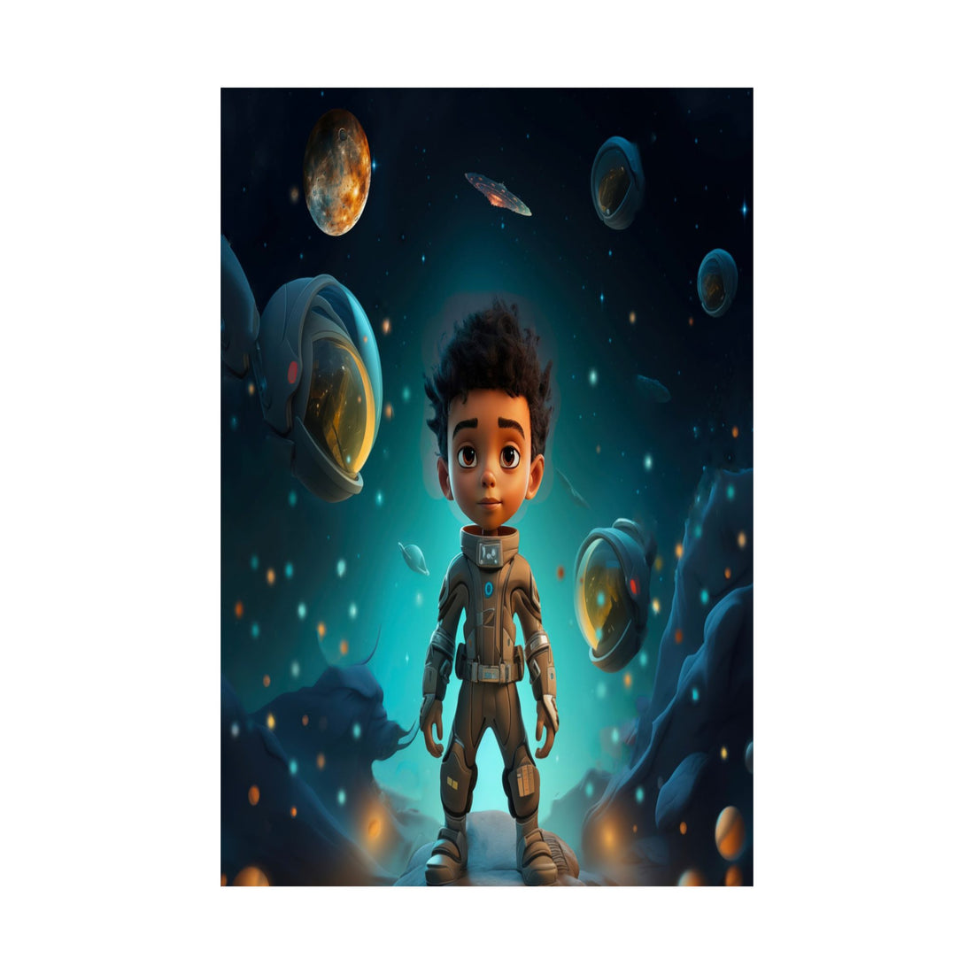 Wall Art Poster 'Galactic Explorer' Vertical Poster Matte Finish
