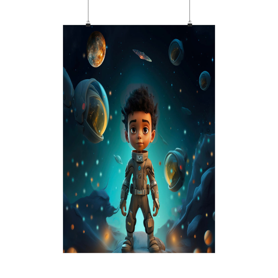 Wall Art Poster 'Galactic Explorer' Vertical Poster Matte Finish