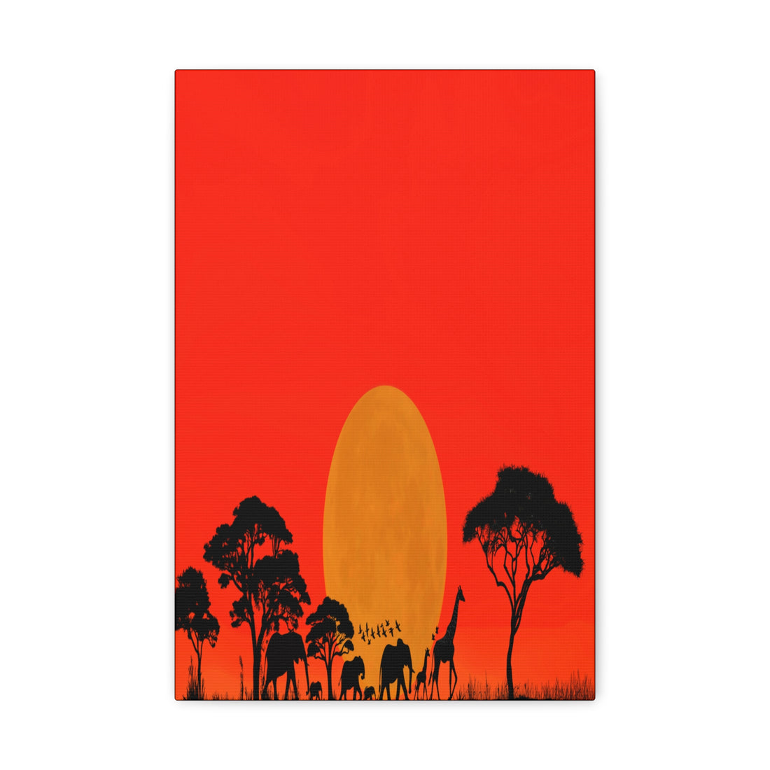 Fiery Savanna Sunset, Wall Art Canvas Print