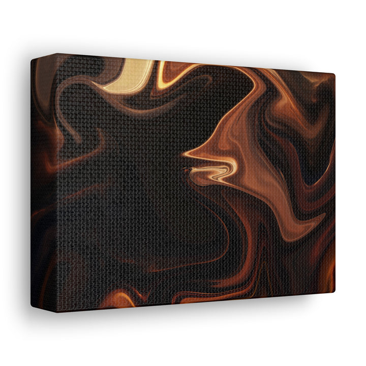 Autumn Flow, An Earthy Brown, Orange and Golden Leaves Swirl Canvas Print
