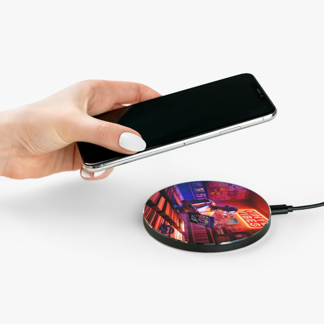 Wireless Charger, Reliable Durable, The ‘Vinyl Vibes’ phone Charger.