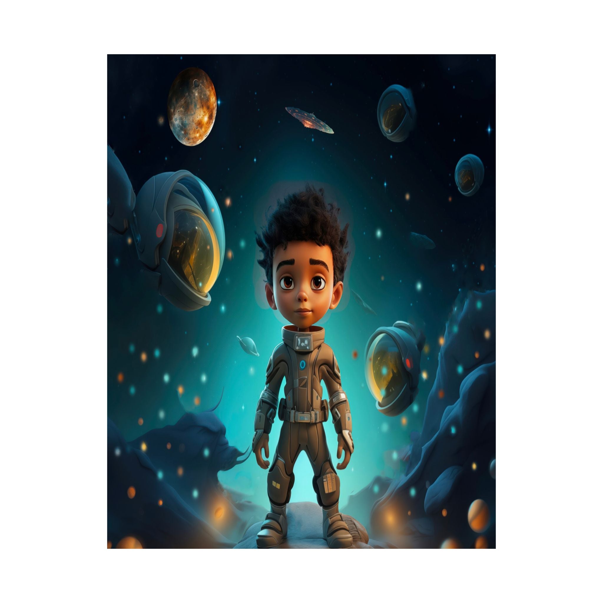 Wall Art Poster 'Galactic Explorer' Vertical Poster Matte Finish