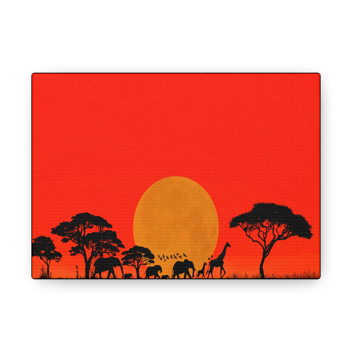 Fiery Savanna Sunset, Wall Art Canvas Print