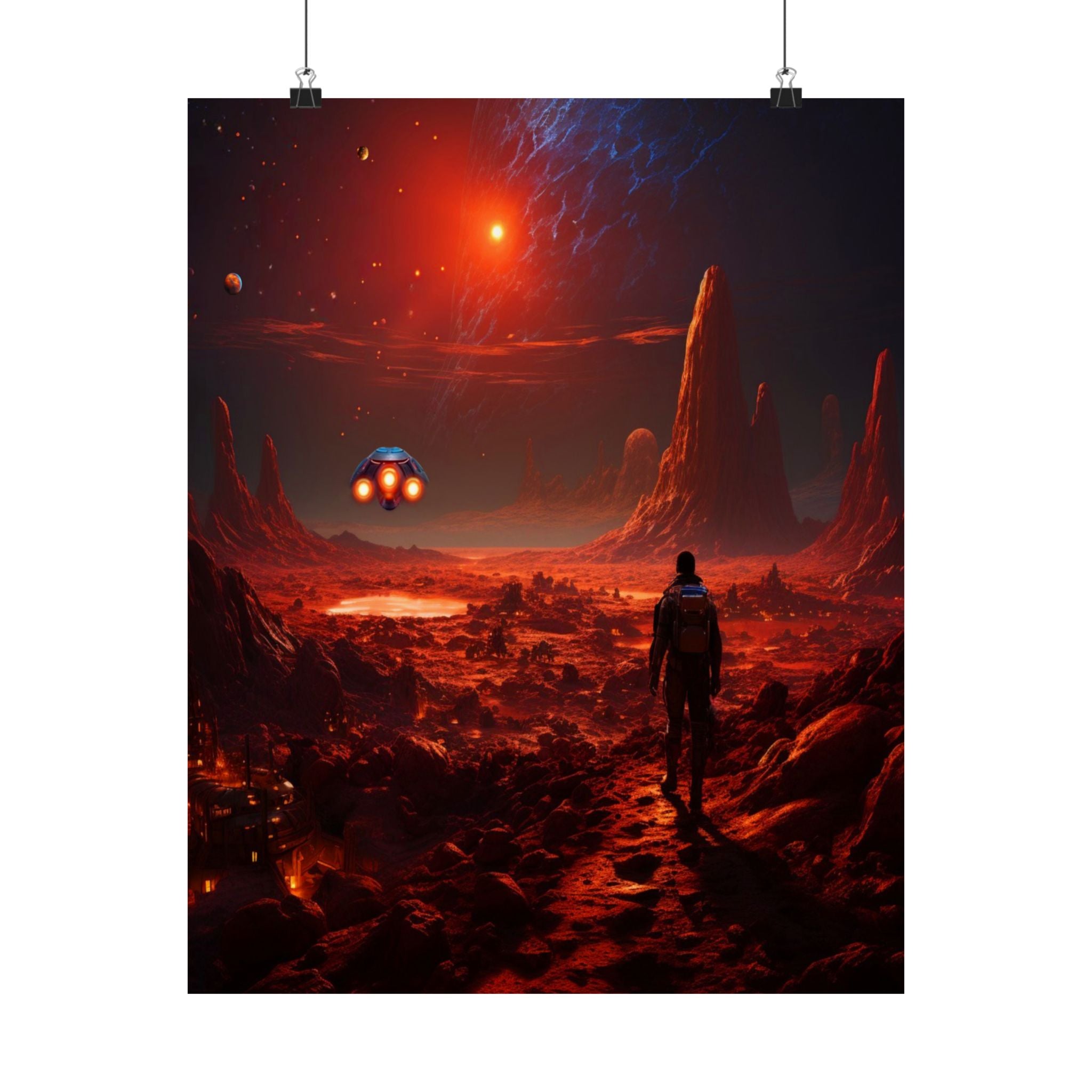 Wall Art Poster, 'Red Planet Expedition' In A Rich Vibrant Matt Finish