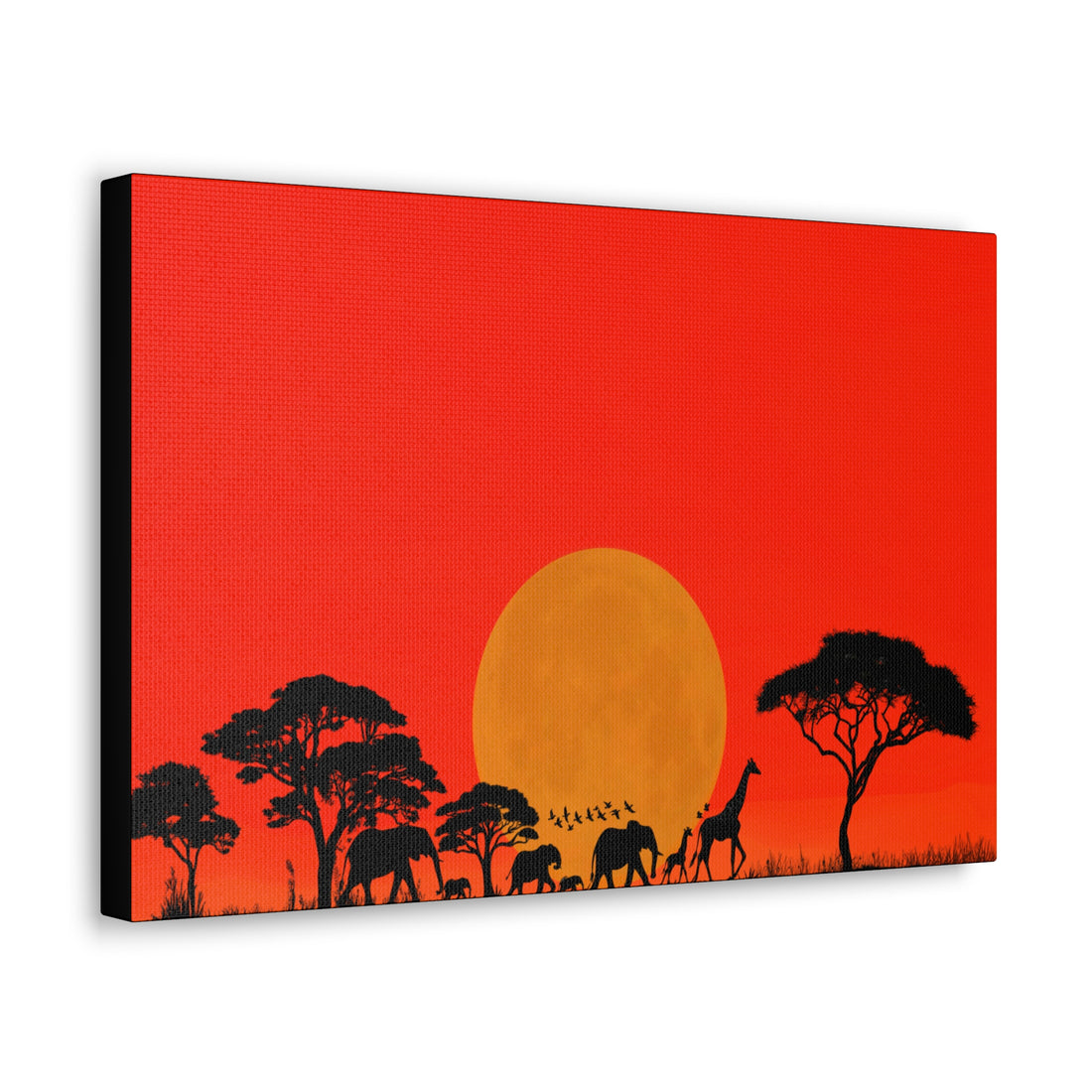 Fiery Savanna Sunset, Wall Art Canvas Print