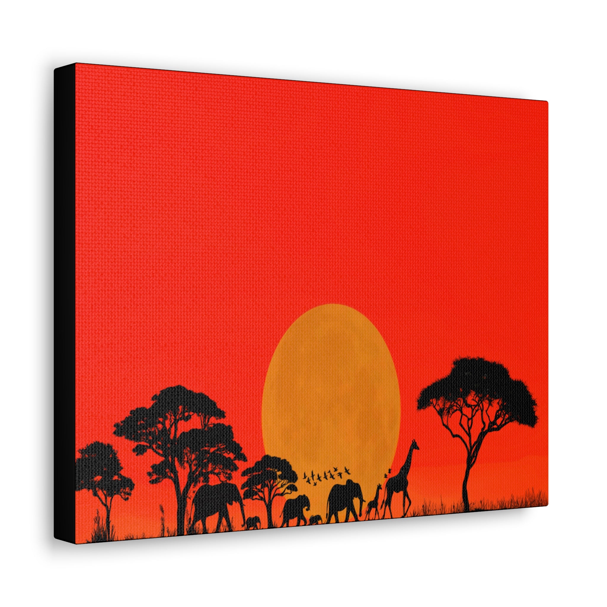 Fiery Savanna Sunset, Wall Art Canvas Print