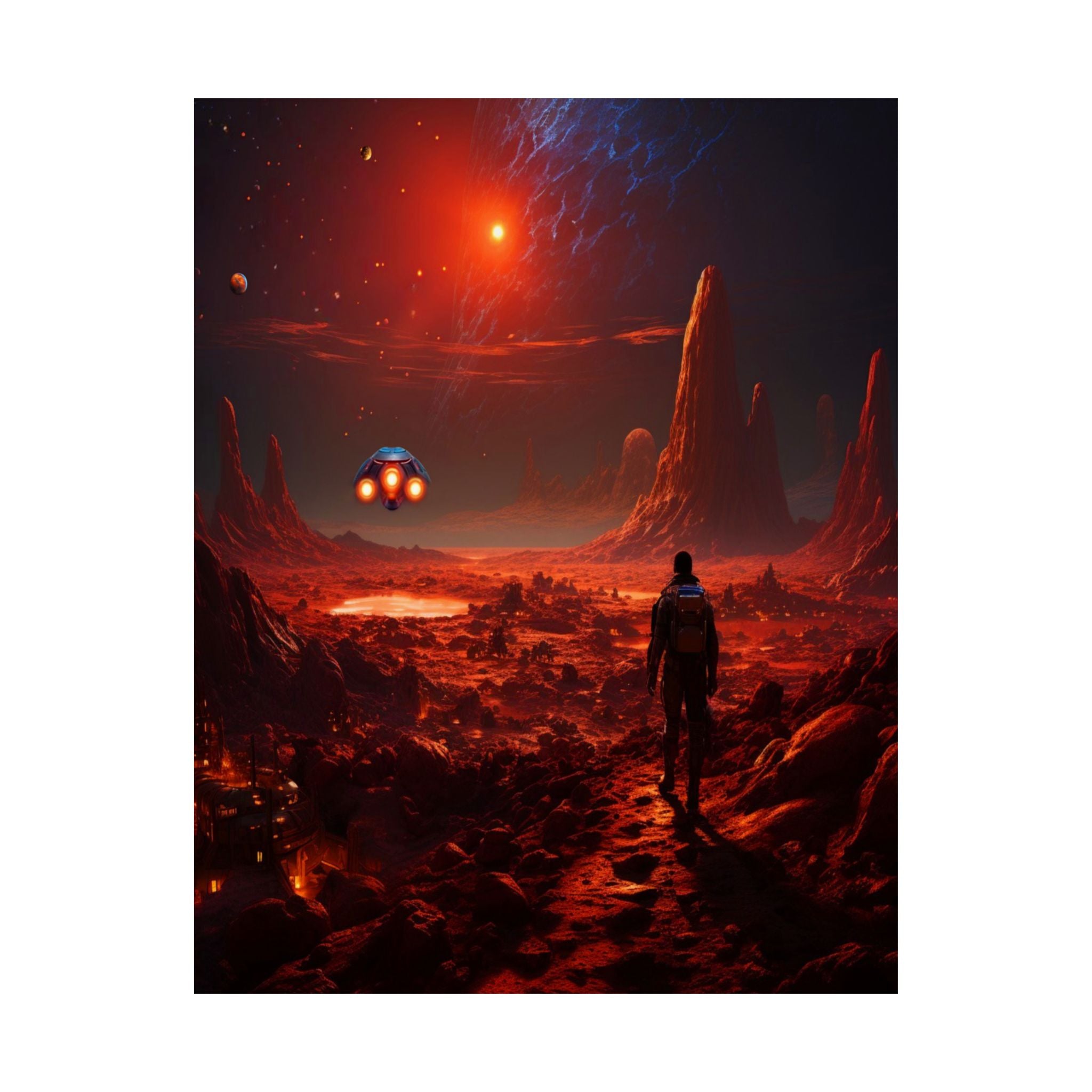 Wall Art Poster, 'Red Planet Expedition' In A Rich Vibrant Matt Finish