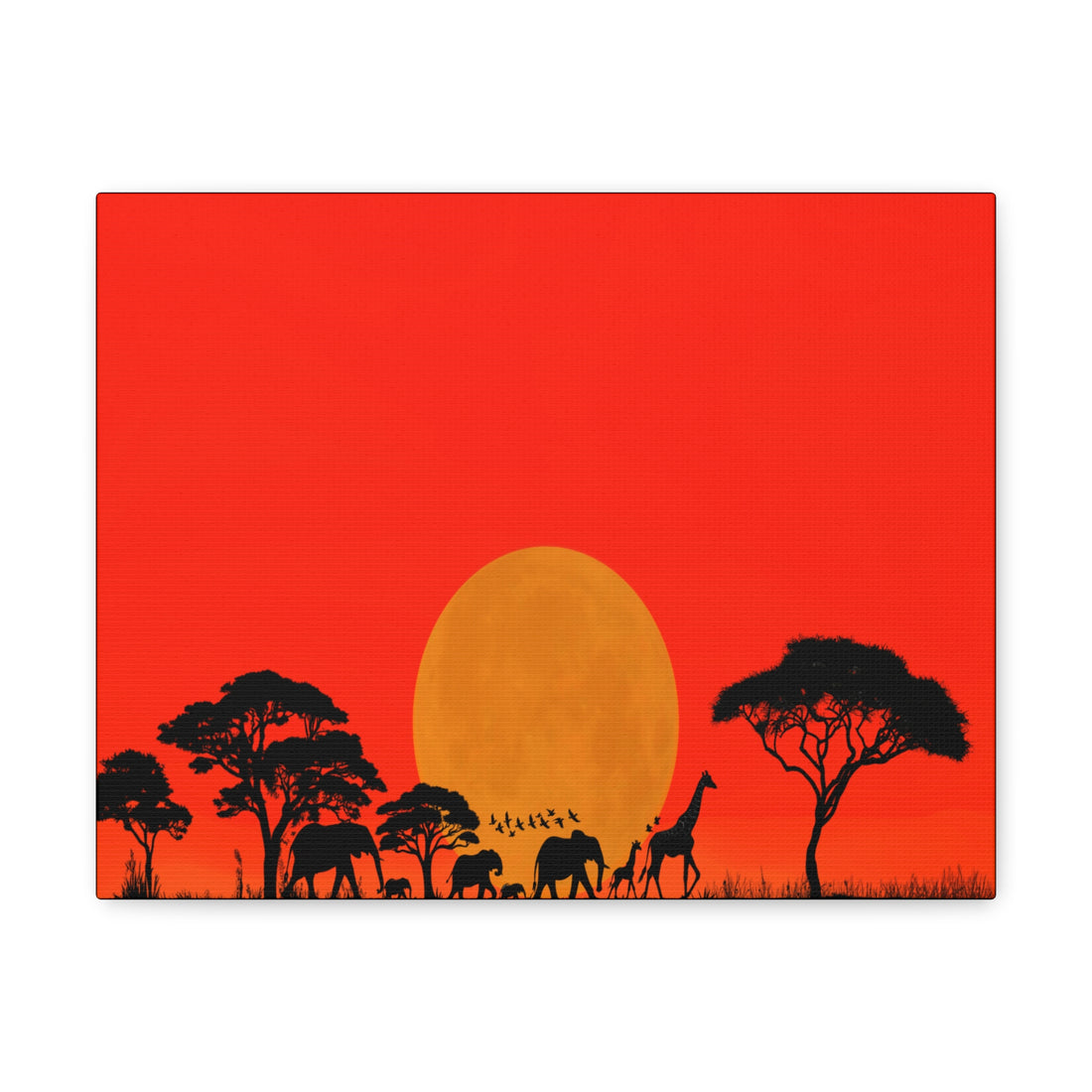 Fiery Savanna Sunset, Wall Art Canvas Print