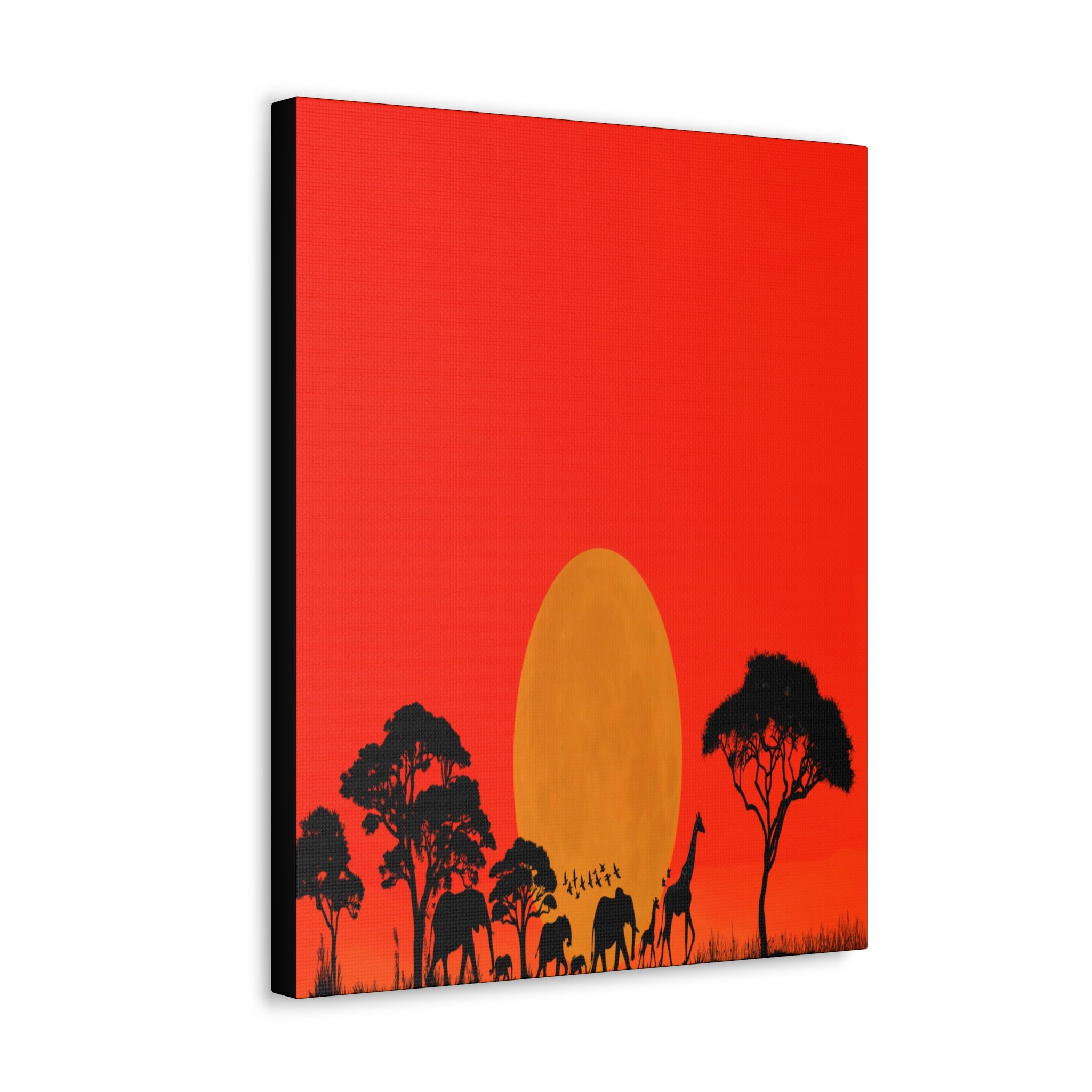Fiery Savanna Sunset, Wall Art Canvas Print