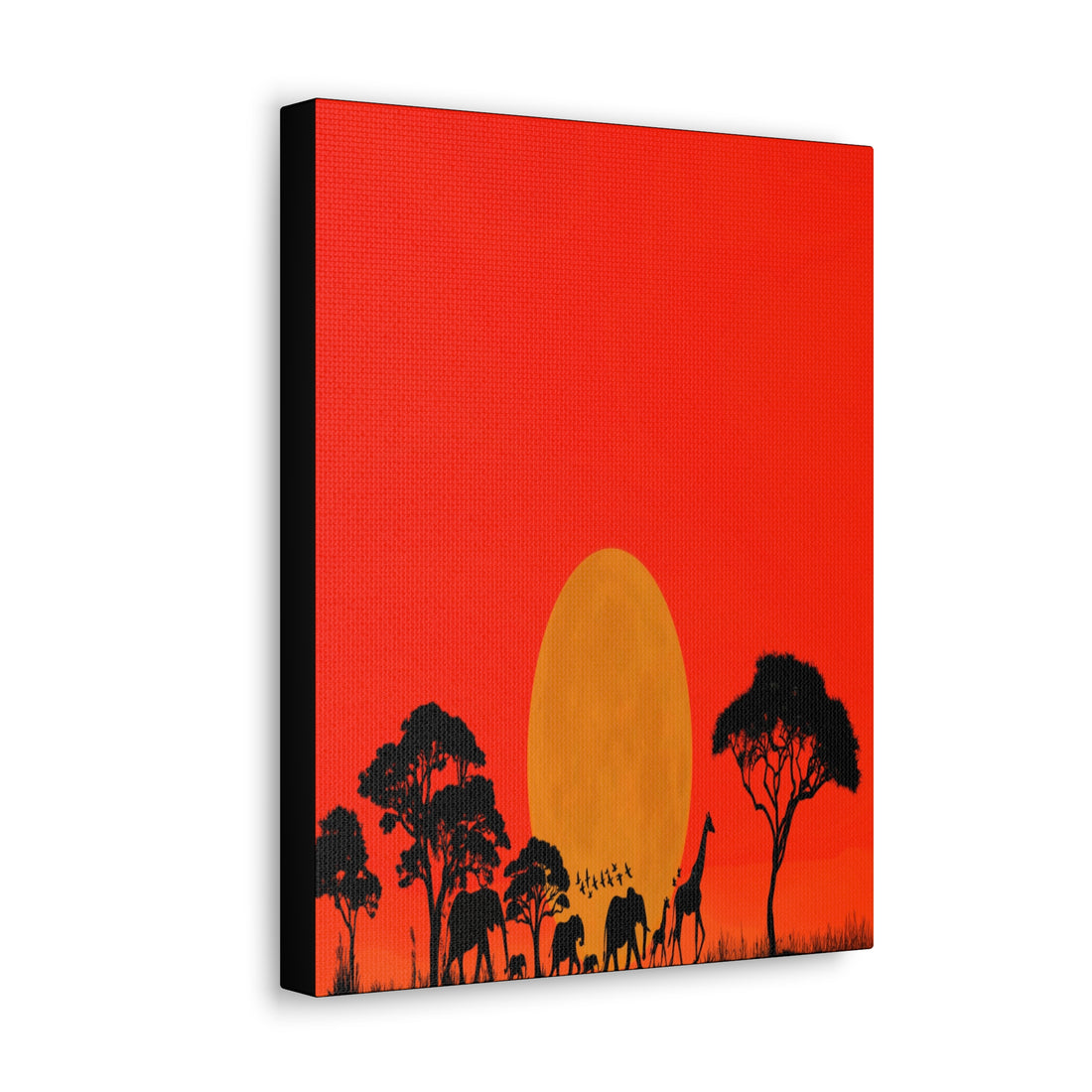 Fiery Savanna Sunset, Wall Art Canvas Print