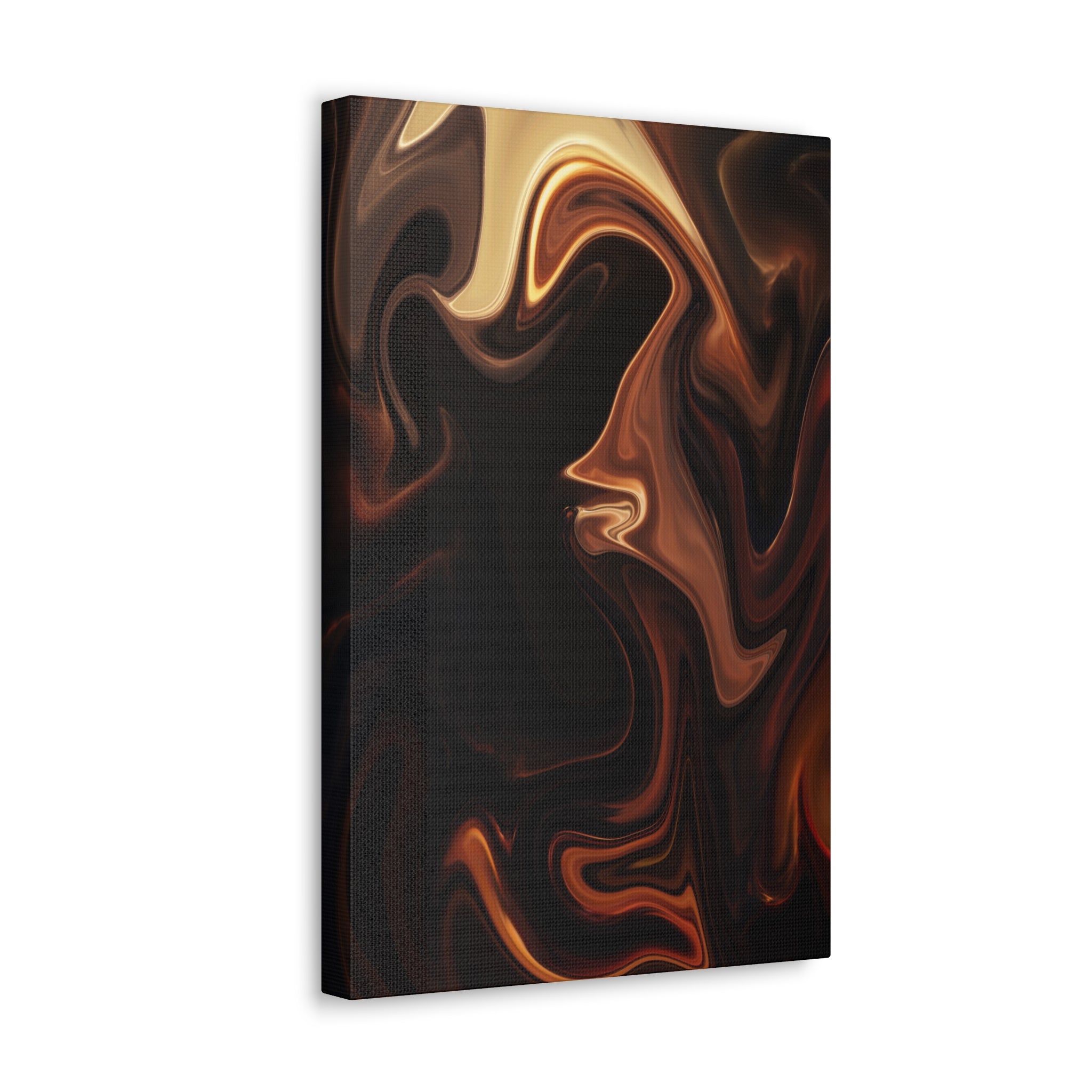Autumn Flow, An Earthy Brown, Orange and Golden Leaves Swirl Canvas Print