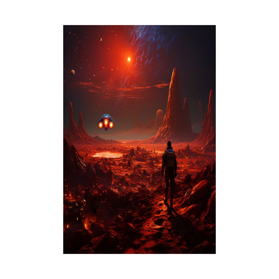 Wall Art Poster, 'Red Planet Expedition' In A Rich Vibrant Matt Finish