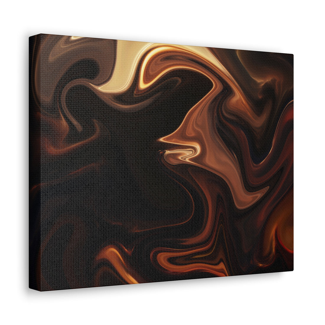 Autumn Flow, An Earthy Brown, Orange and Golden Leaves Swirl Canvas Print