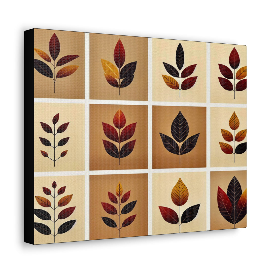 Autumn Leaves Collection - Minimalist Wall Art Fall Season Decor, Canvas Print.