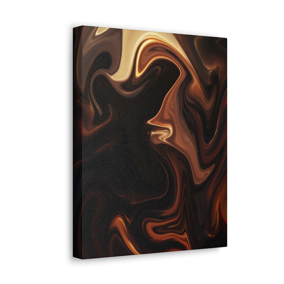 Autumn Flow, An Earthy Brown, Orange and Golden Leaves Swirl Canvas Print